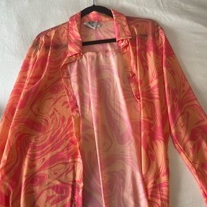 Princess Polly Pink and Orange Button Up